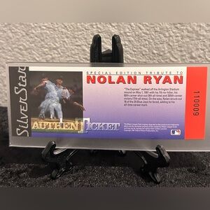 1991 Nolan Ryan Silver Star AuthenTicket – No-Hitter Tribute – Unused, Mint